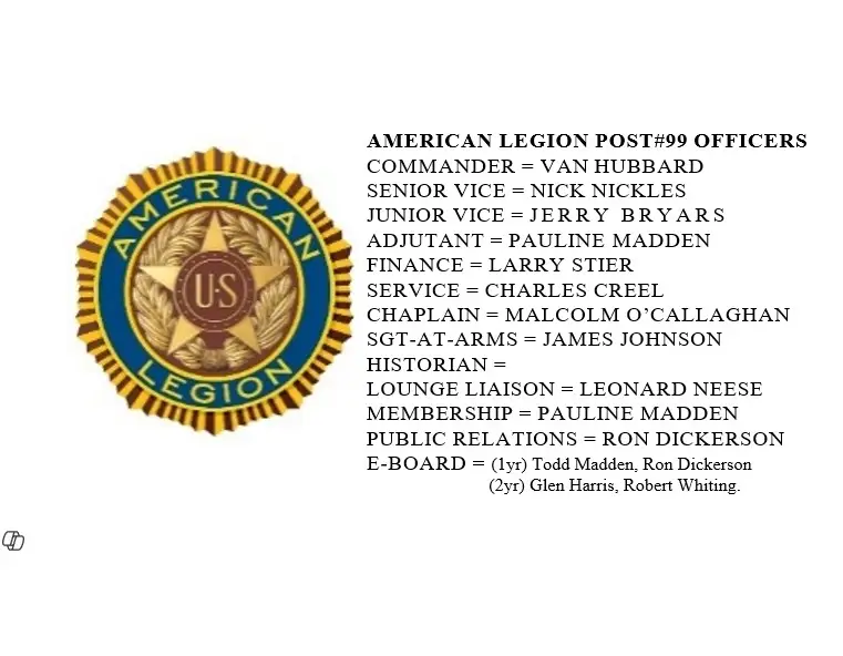 Contact us - American Legion Post99